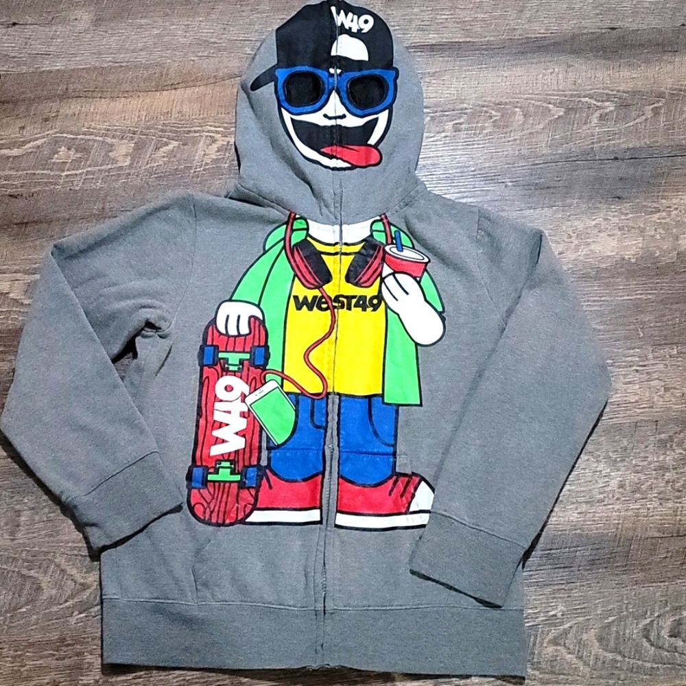 Very gently used West49 youth 16 XL full zip up Hoodie with see-through eyes